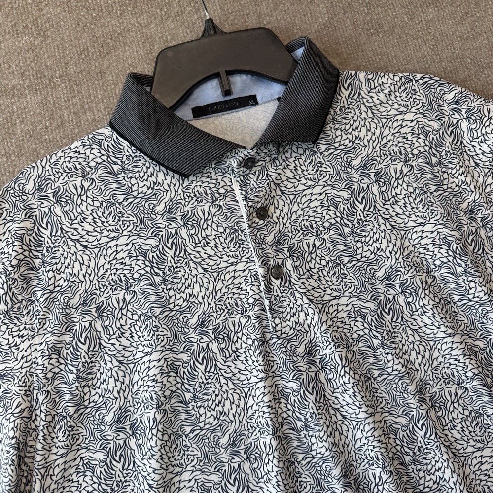 Greyson Den of Thieves Short Sleeve Polo Shirts Men XL Skystone Wicking Stretch